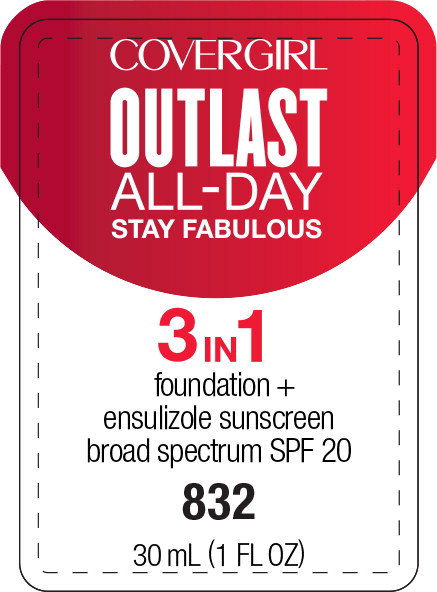 Principal Display Panel - Covergirl Outlast All-Day 3 in 1 832 Label 