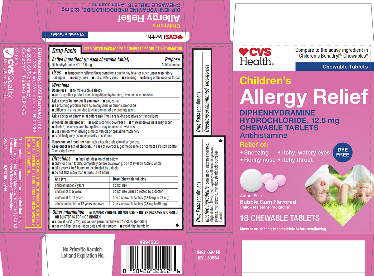 Childrens Allergy Relief Dye Free | Diphenhydramine Hcl Tablet, Chewable Breastfeeding