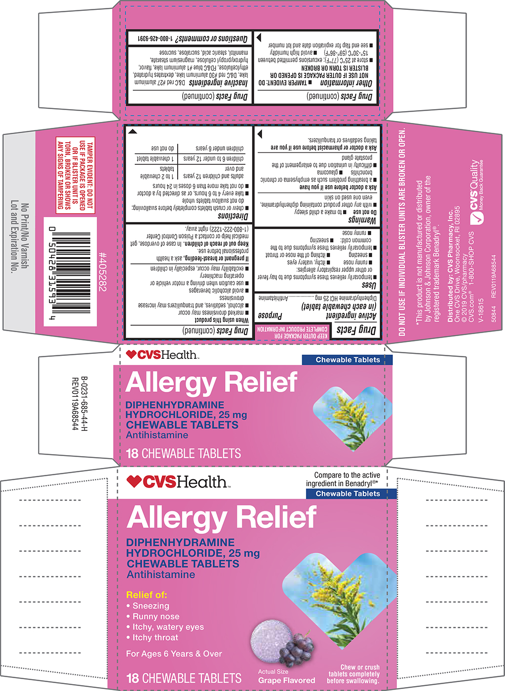 Allergy Relief | Diphenhydramine Hcl Tablet, Chewable while Breastfeeding