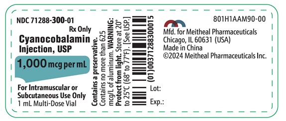 PRINCIPAL DISPLAY PANEL – Cyanocobalamin Injection, USP, 1 mL Vial Label