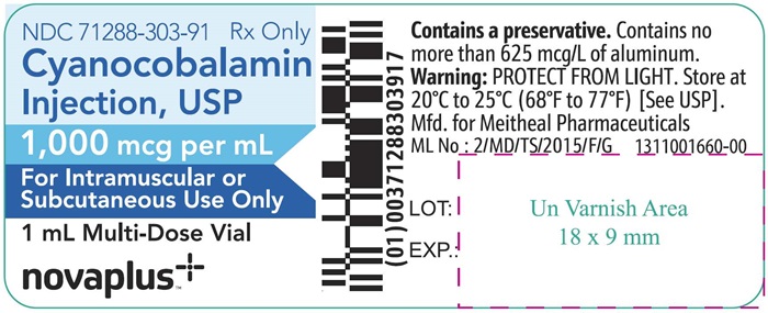 PRINCIPAL DISPLAY PANEL – Cyanocobalamin Injection, USP, 1 mL Vial Label