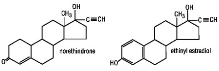 The is the chemical image of norethindrone ethinyl estradiol.