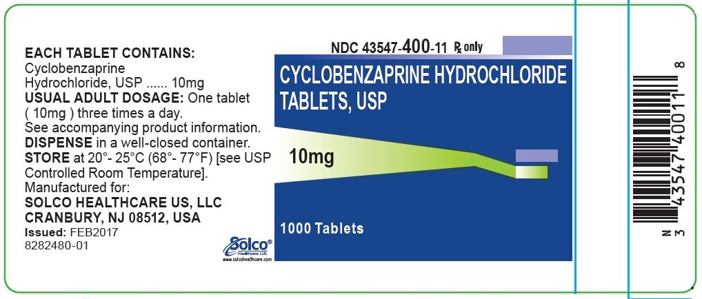 Label - 10 mg Cyclobenzaprine HCl Tablets.