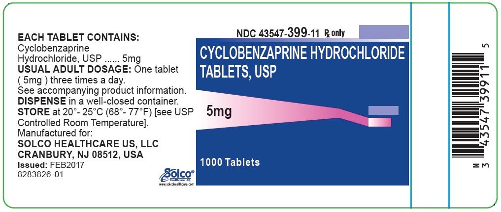 Label - 5 mg Cyclobenzaprine HCl Tablets.