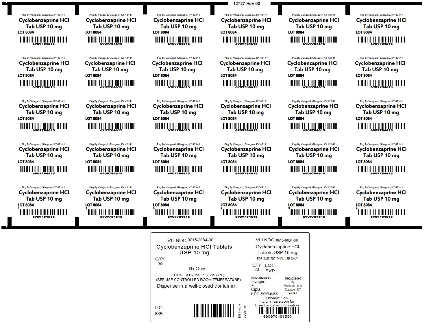 Cyclobenzaprine HCl 10mg unit dose label