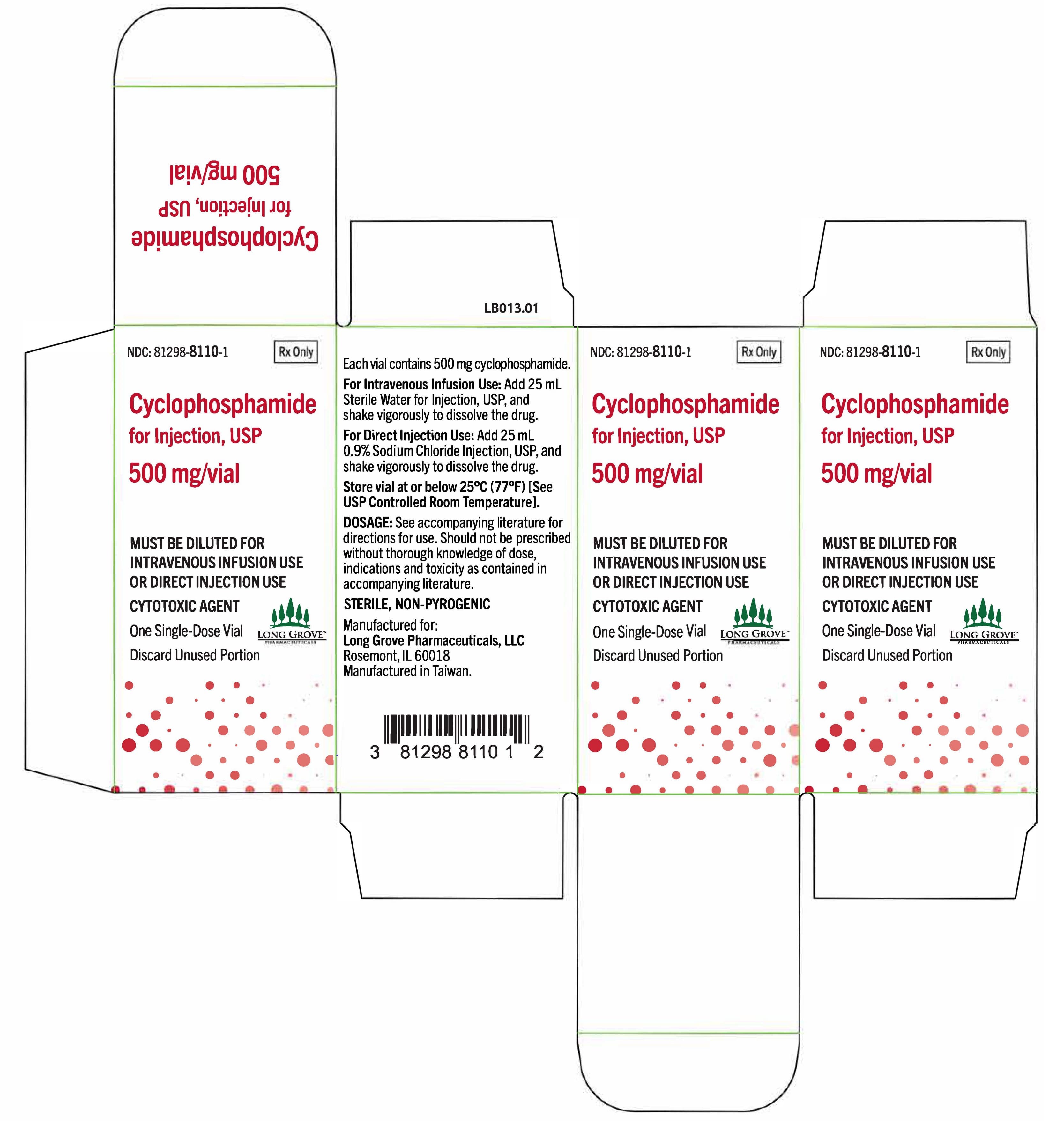 Cyclophosphamide for injection 500mg Carton Label