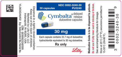 PACKAGE LABEL- Cymbalta 30 mg, bottle of 30
