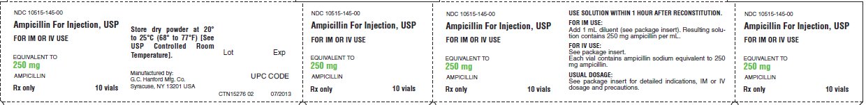250 mg Ampicillin for Injection tray