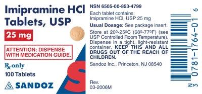 Imipramine Hydrochloride 25 mg Label