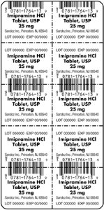 Imipramine Hydrochloride 25 mg Blister Pack