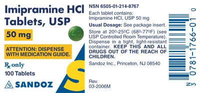 Imipramine Hydrochloride 50 mg Label
