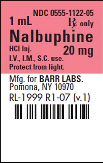Nalbuphine HCl Injection 20 mg Ampuls Label