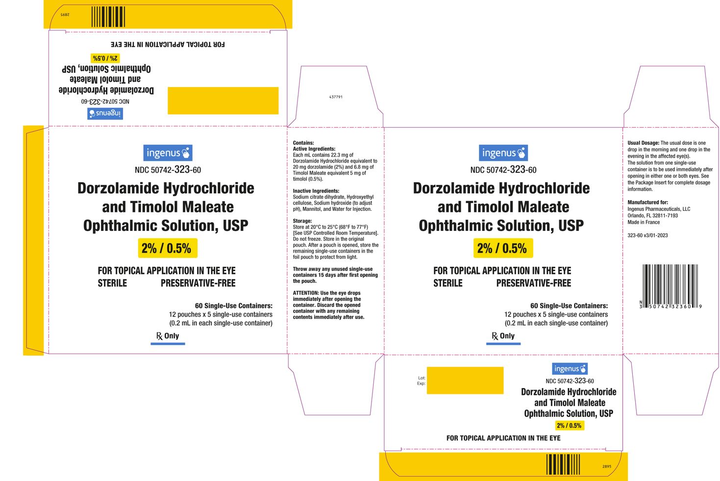 Dorzolamide Hydrochloride and Timolol Maleate Ophthalmic Solution - Carton Label