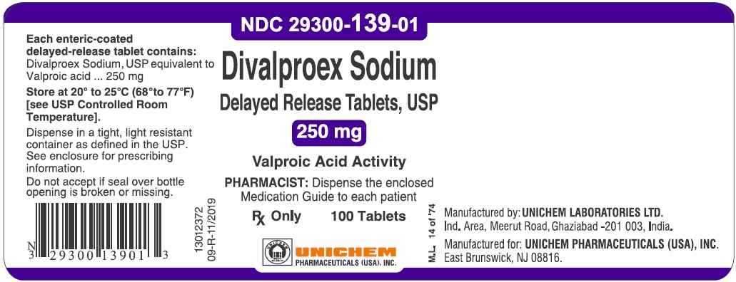 Divalproex Sodium Delayed Release Tablets USP, 250 mg-100T