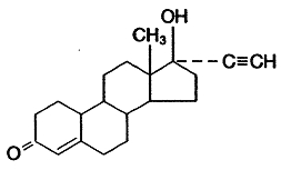 Norethindrone structural formula