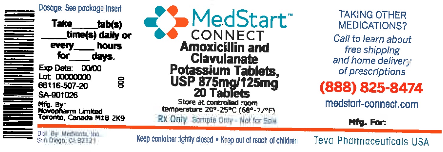 Amoxicillin and Clavulanate Potassium 875mg/125mg Tablets #20 