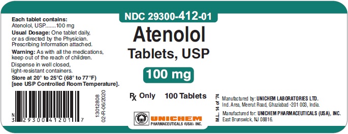 Atenolol Tablets USP, 100 mg - 100T