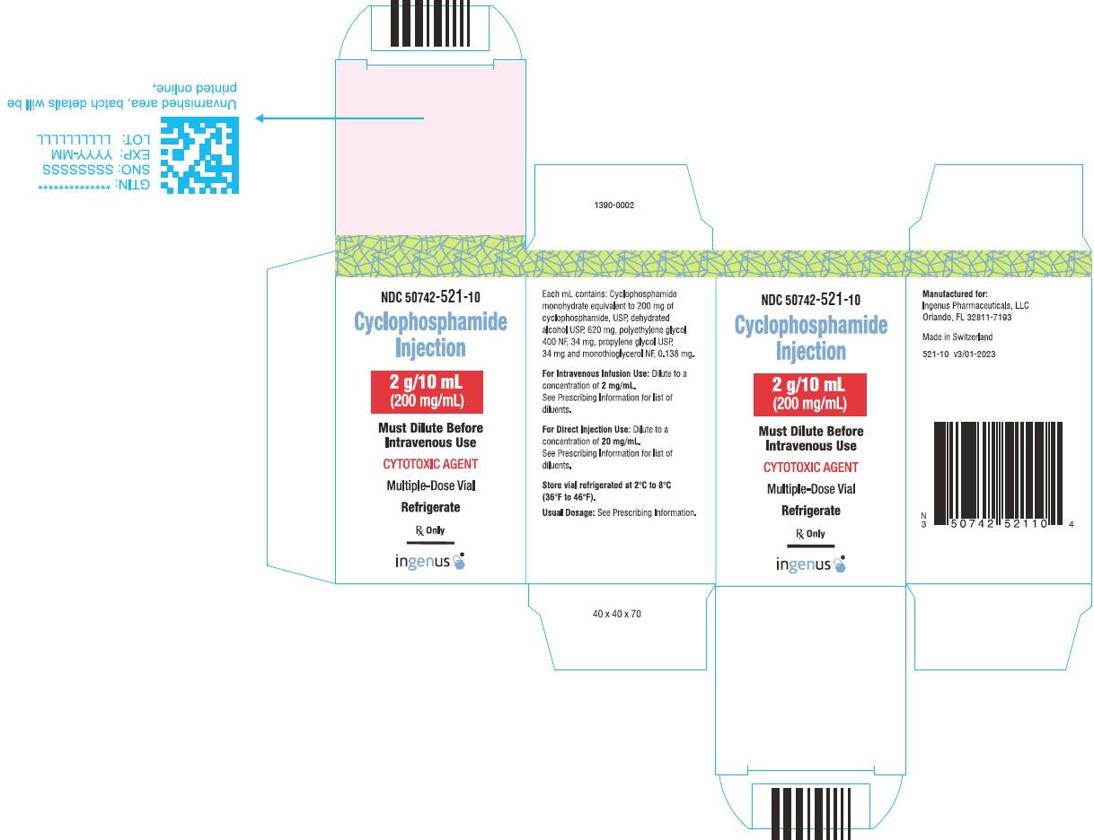 Cyclophosphamide Injection, 2 g/10 mL Carton Label