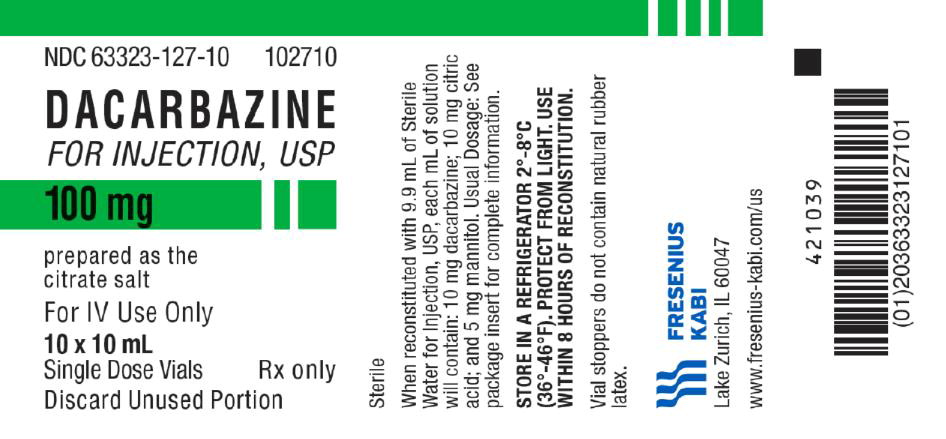 PACKAGE LABEL - PRINCIPAL DISPLAY - Dacarbazine 100 mg Tray Label
