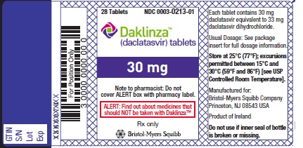 Daklinza 30mg 28 Tablets Bottle Label