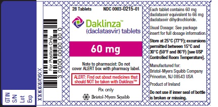 Daklinza 60mg 28 Tablets Bottle Label