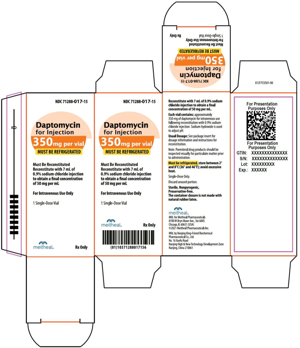 Principal Display Panel – Daptomycin for Injection, 350 mg Carton