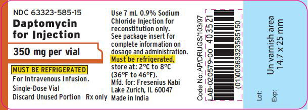 PACKAGE LABEL – PRINCIPAL DISPLAY PANEL – Daptomycin 350 mg Vial Label