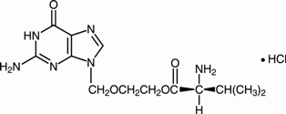 Valacyclovir hydrochloride structural formula