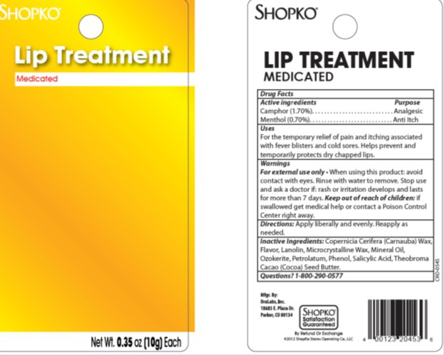 Front and Back of Card - Shopko Lip Treatment