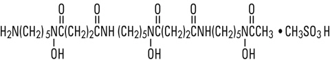 Structural formula for deferoxamine mesylate