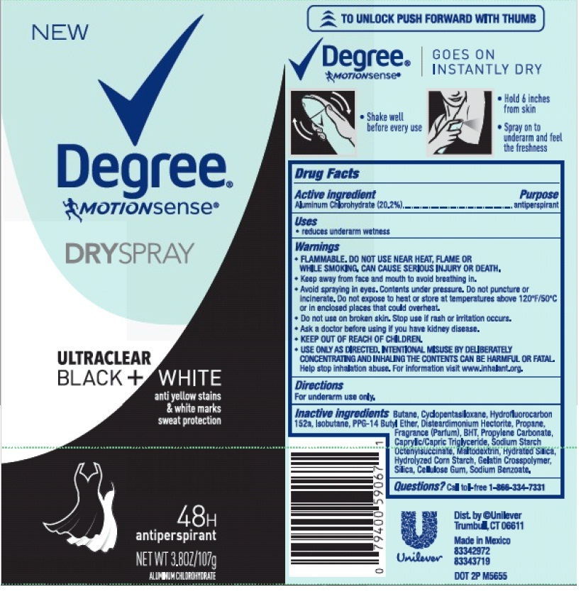 Smidighed Far TRUE Degree-MotionSense Ultraclear Black + White Dry Spray Antiperspirant