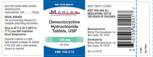 PRINCIPAL DISPLAY PANEL
NDC 10135-0625-01
Marlex
Demeclocycline
Hydrochloride
Tablets, USP
150 mg
100 Tablets
Rx Only
