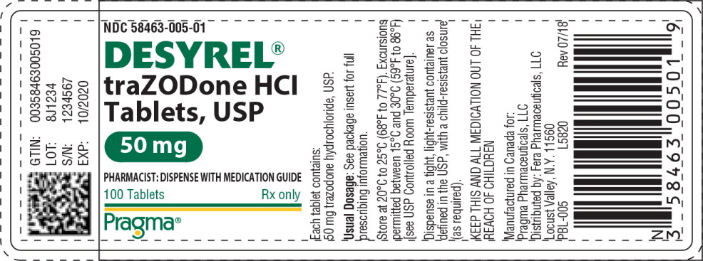 Principal Display Panel - Desyrel 50 mg Label

