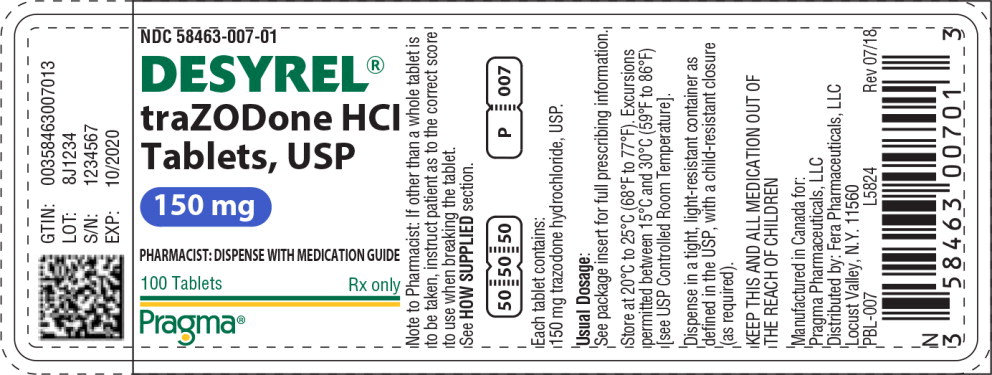 Principal Display Panel - Desyrel 150 mg Label
