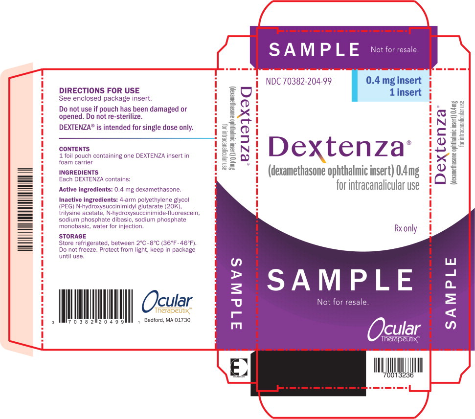 Principal Display Panel – Dextenza Sample 1 ct Box Label
