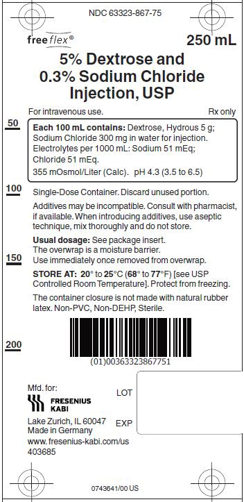 PACKAGE LABEL - PRINCIPAL DISPLAY – Dextrose and Sodium Chloride 250 mL Bag Label
