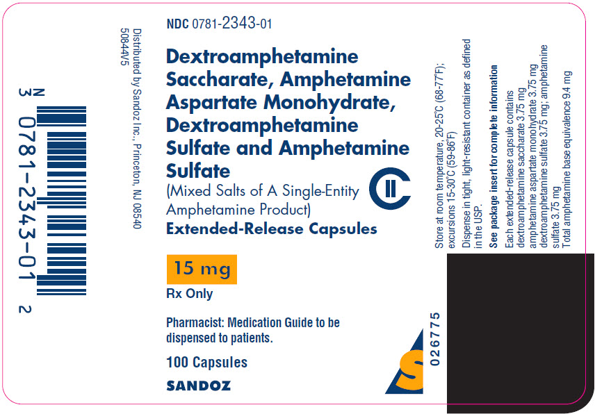 PRINCIPAL DISPLAY PANEL - 15 mg Capsule Bottle Label