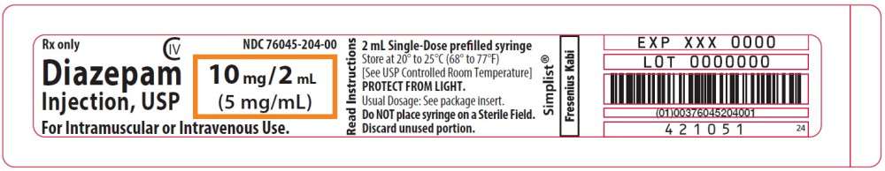 PACKAGE LABEL - PRINCIPAL DISPLAY – Diazepam Injection, USP 2 mL Print Mat Label
