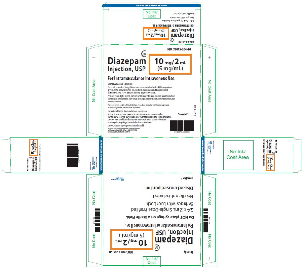 PACKAGE LABEL - PRINCIPAL DISPLAY – Diazepam Injection, USP 2 mL Shelf Carton
