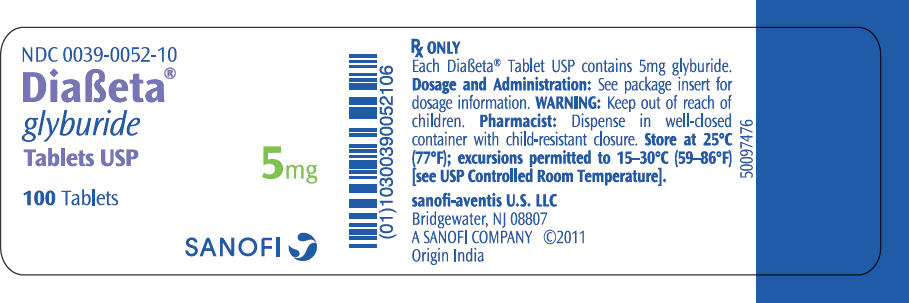 PRINCIPAL DISPLAY PANEL - 5mg 100 Tablet Label
