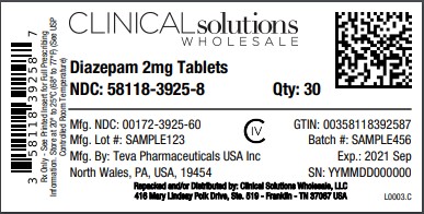 Diazepam 2mg tablet 30 count blister card