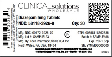 Diazepam 5mg tablet 30 count blister card