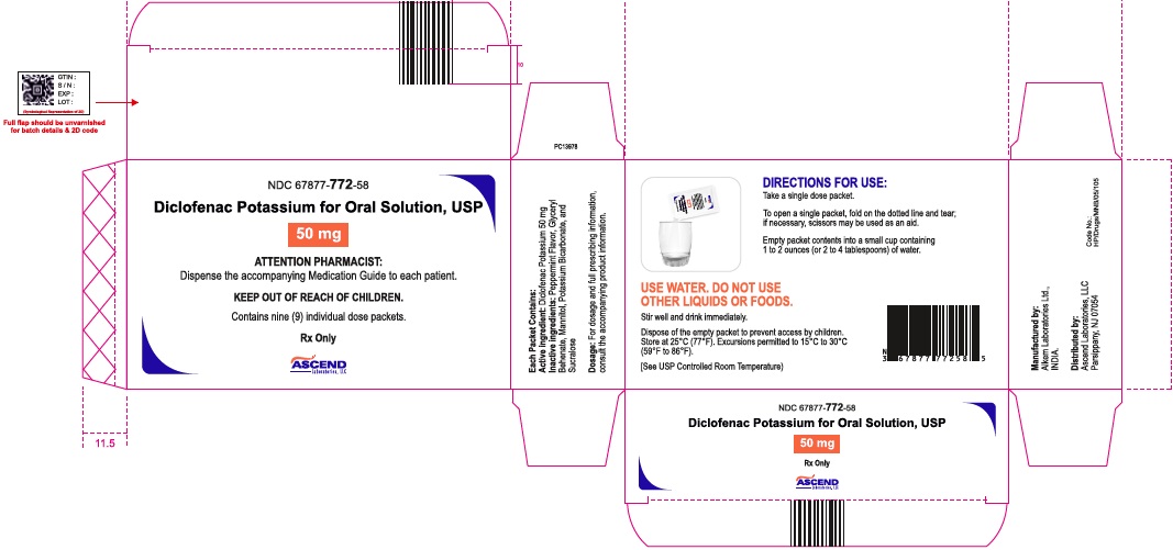 Diclofenac Potassium for Oral Solution USP  Carton Label