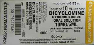 Dicyclomine HCl Oral Solution Unit Dose Box Label