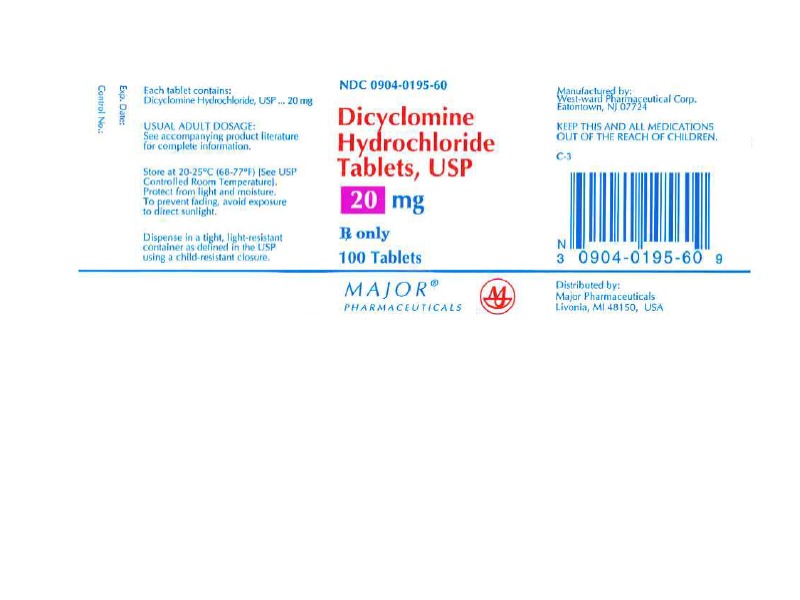 Dicyclomine Hydrocloride Tablets Label 20 mg