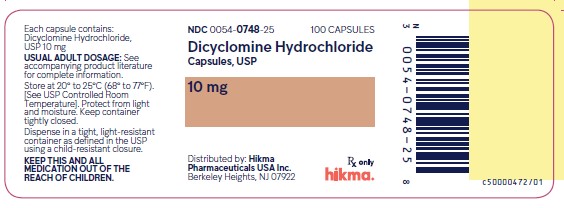 bottle label-dicyclomine-hcl-caps-100s