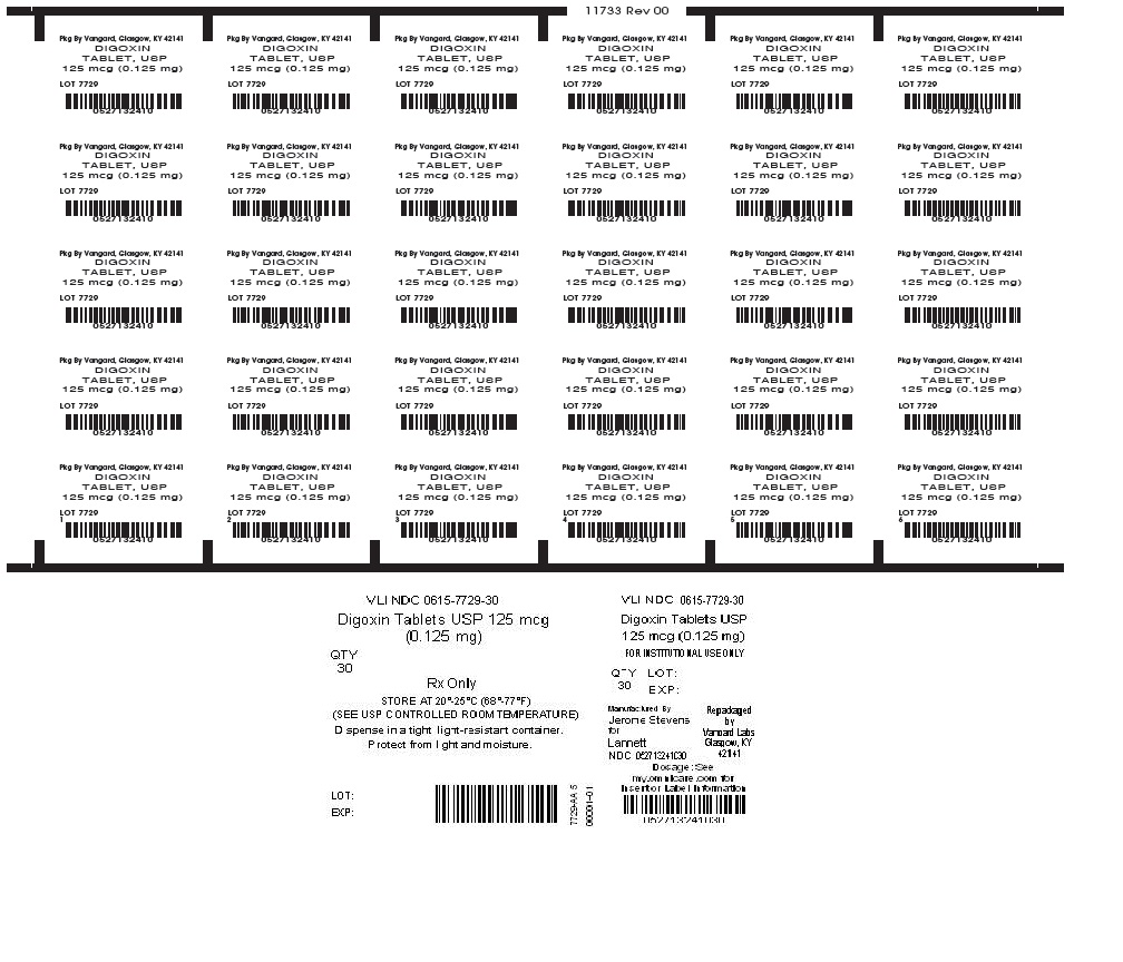 Digoxin Tablet, USP 0.125mg unit dose label