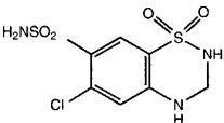 Hydrochlorothiazide structural formula 