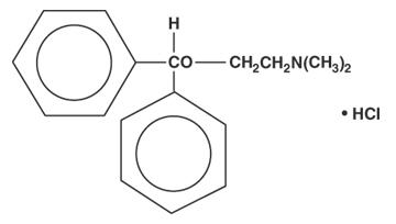 Structural Formula for Diphenhydramine Hydrochloride