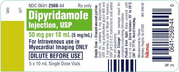Dipyridamole Injection, USP 50 mg/ 10 mL 5 x 10 mL Single Dose Vials